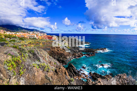 Beautiful Los Cancajos village,La Palma island,Spain. Stock Photo