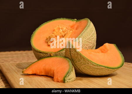Fresh, juicy Cantaloupe - Melon, perfekt for a hot summerday Stock Photo
