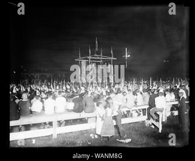Cross burning, Ku Klux Klan Stock Photo