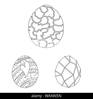 Isolated object of dinosaur and magic sign. Set of dinosaur and fantasy stock symbol for web. Stock Vector