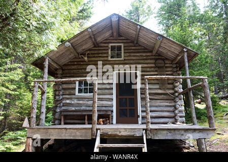 Log Cabin In The Woods Of Acadia National Park On Isle Au Haut