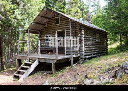 Log Cabin In The Woods Of Acadia National Park On Isle Au Haut