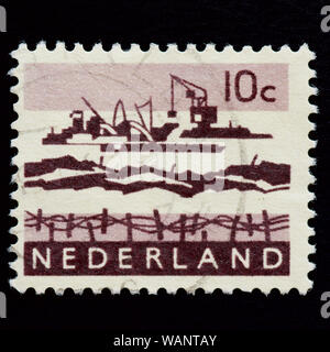 Netherlands Postage Stamp - Delta Works Stock Photo