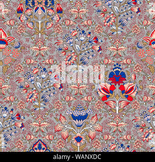 Seamless floral pattern with Isolated traditional flower Stock Photo