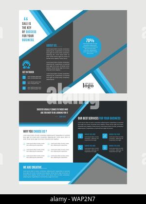 Bifold Brochure Design Template for any type of corporate use Stock Vector