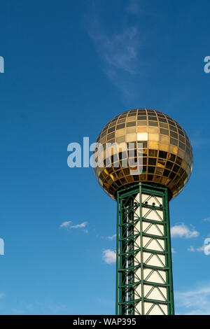 The Sunsphere on a beautiful Summer afternoon in downtown Knoxville. Stock Photo