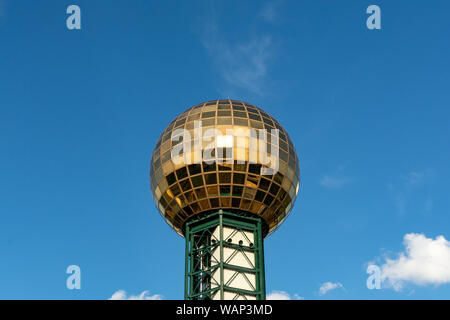 The Sunsphere on a beautiful Summer afternoon in downtown Knoxville. Stock Photo