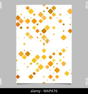 Orange abstract digital diagonal rounded square mosaic pattern flyer template background Stock Vector