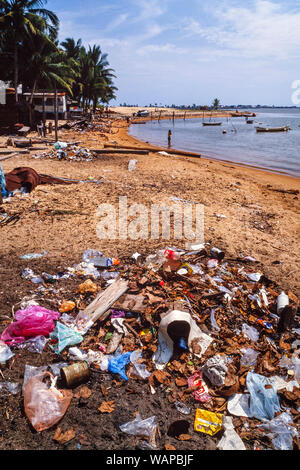 Tropical beach pollution, Trennganu, East coast Malaysia Stock Photo