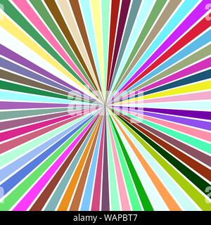 Colorful psychedelic abstract starburst background - vector illustration from striped rays Stock Vector