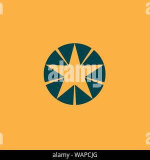 Star icon template design in round shape Stock Vector