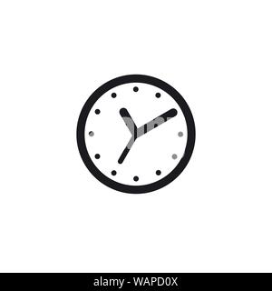 Clock flat web icon. Clock isolated on background Stock Vector