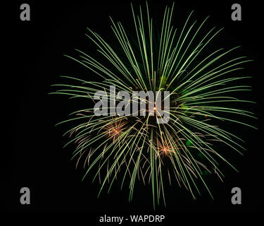 Fireworks in the night sky - Celebration Stock Photo