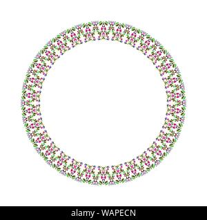 Abstract geometrical gravel mosaic border - round vector element Stock Vector