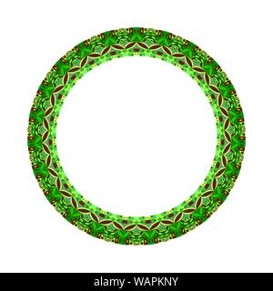 Isolated colorful tiled mosaic round border - circular ornamental vector design element with geometrical shapes Stock Vector