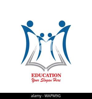 Learning together logo, Family and education brand identity Stock Vector