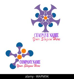 Social Network Team Partners Friends logo design vector Stock Vector