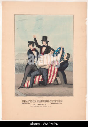 Death of George Shifler. Born Jan 24 1825 murdered May 6, 1844 in Kensington / J.L. Magee lith. Stock Photo