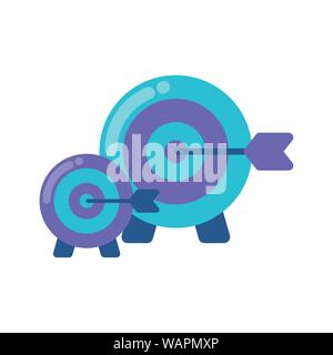 set of target boards with arrows isolated icon vector illustration design Stock Vector