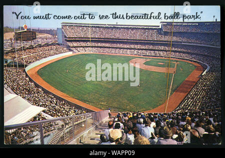 Los Angeles California Dodgers Stadium Aerial View Vintage Postcard J76899  at 's Entertainment Collectibles Store