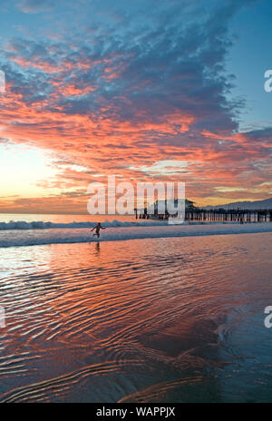 Colorful sunset over the Santa Monica in Los Angeles, CA, USA Stock Photo