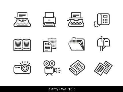 Business line icons set. Collection vector black outline logo for mobile apps web or site design Stock Vector