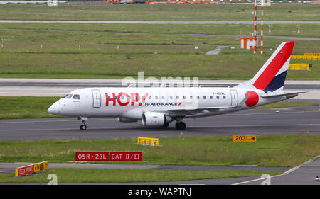 DUSSELDORF, GERMANY - MAY 26, 2019: Hop Airlines Embraer 170ST (CN 9) taxi in Dusseldorf Airport. Stock Photo