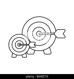 set of target boards with arrows isolated icon vector illustration design Stock Vector