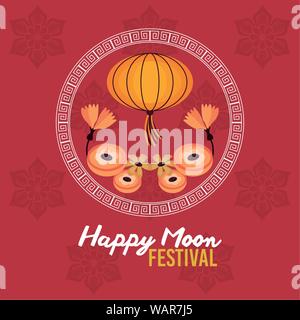 Happy mid autumn festival cards Stock Vector