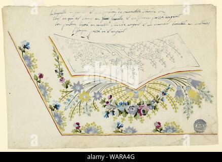 Drawing, Design for Embroidery of a man's waistcoat, 1780–90 Stock Photo