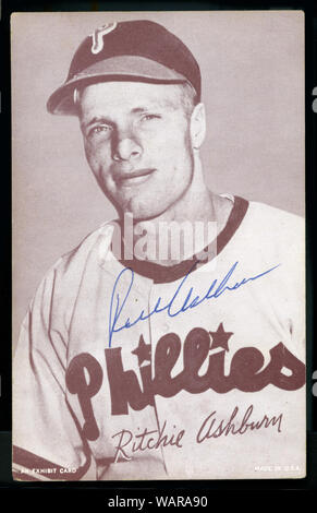 A 1954 Bowman baseball card depicting star player Richie Ashburn of the  Philadelphia Phillies Stock Photo - Alamy