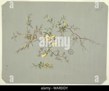 Drawing, Designs for wallpaper and textiles, flowers, 19th century Stock Photo