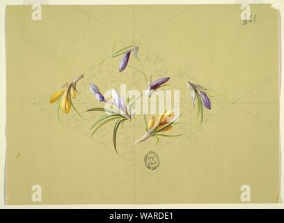 Drawing, Designs for Wallpaper and Textiles- Flowers, 19th century Stock Photo