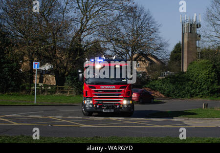 Fire Appliance Responding To Shout Stock Photo