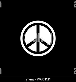 Peace Sign Icon On Black Background. Black Flat Style Vector Illustration. Stock Photo