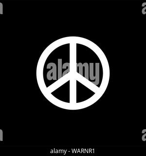 Peace Sign Icon On Black Background. Black Flat Style Vector Illustration. Stock Photo