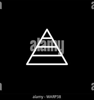 Pyramid Line Icon On Black Background. Black Flat Style Vector ...