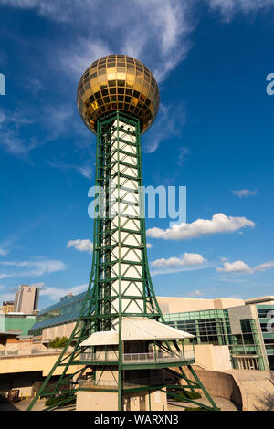 Knoxville, Tennessee / USA - July 30th, 2019: The Sunsphere on a beautiful Summer afternoon. Stock Photo