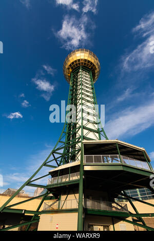 Knoxville, Tennessee / USA - July 30th, 2019: The Sunsphere on a beautiful Summer afternoon. Stock Photo