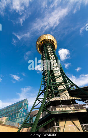 Knoxville, Tennessee / USA - July 30th, 2019: The Sunsphere on a beautiful Summer afternoon. Stock Photo