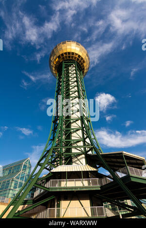 Knoxville, Tennessee / USA - July 30th, 2019: The Sunsphere on a beautiful Summer afternoon. Stock Photo