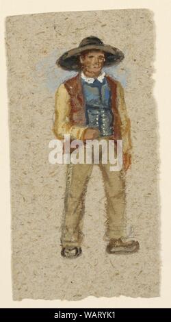 Drawing, Sketch. A French Peasant, 1874 Stock Photo