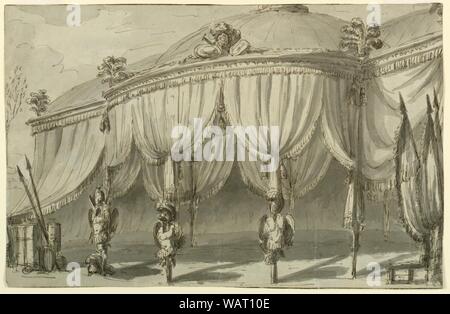 Drawing, Stage Design, A Pavilion with Trophies of War, ca. 1820 Stock Photo