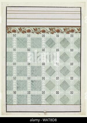 Drawing, Wallpaper Design, 1830–50 Stock Photo