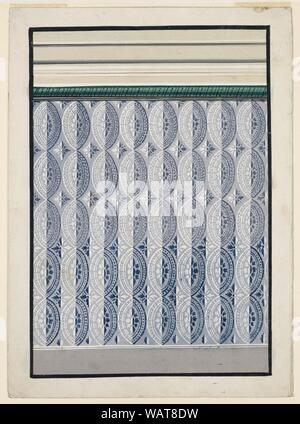 Drawing, Wallpaper Design, 1830–50 Stock Photo