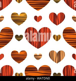 Multicolor hearts. Vector illustration. Seamless pattern background. Wrapping paper design Stock Vector