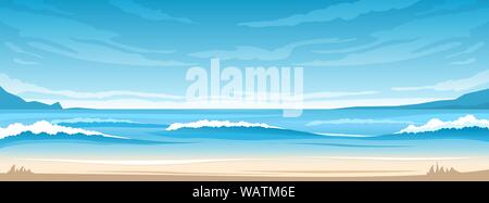 Simple ocean landscape Stock Vector