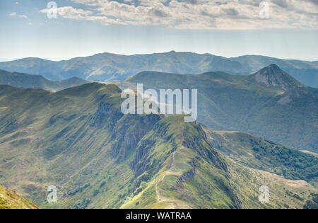 Panorama from the Puy Mary, France Stock Photo