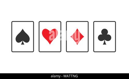 Playing cards icon. Vector illustration, flat design. Stock Vector