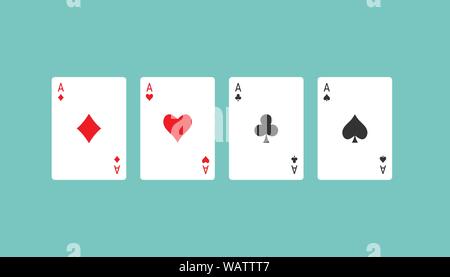 Playing cards icon. Vector illustration, flat design. Stock Vector
